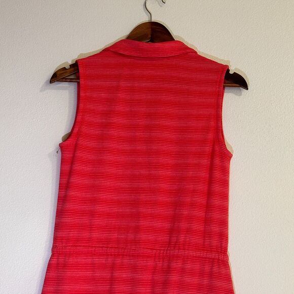 T by Talbots Womens Dress Coral Terry Drawstring Striped Shirt Size XS - Picture 4 of 10